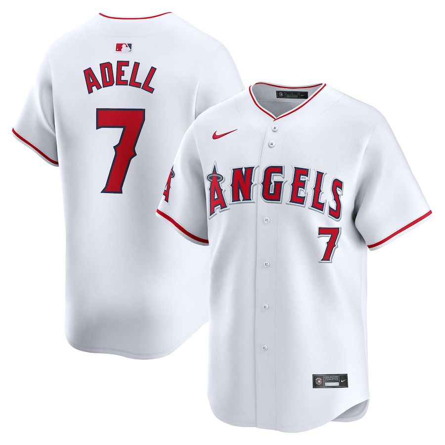Men Los Angeles Angels #7 Jo Adell Nike White Home Limited Player MLB Jersey->->MLB Jersey